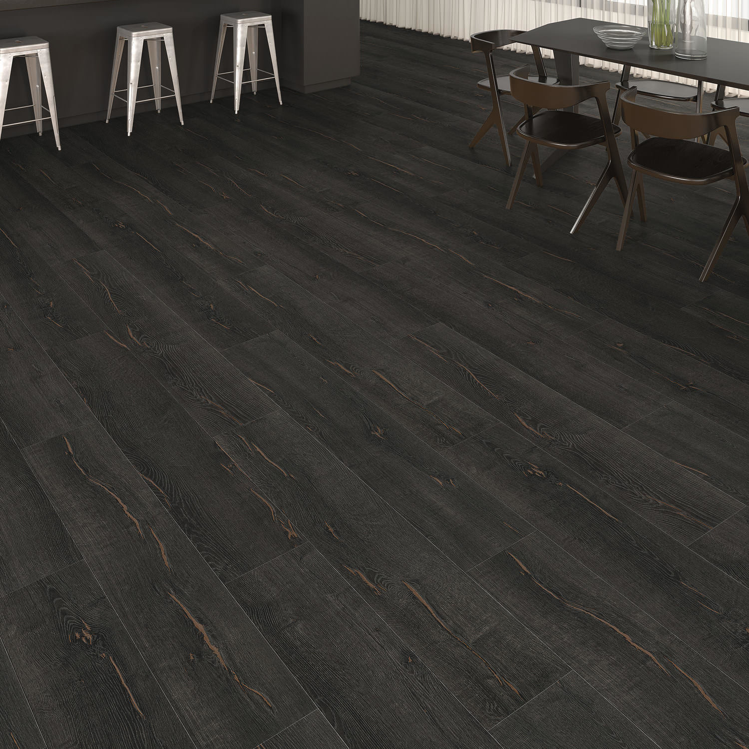 544773 haro laminate floor plank 1 strip 4v oak metallic black authentic qv