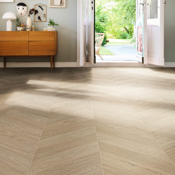 Parchet Laminat Chevron White rezistent la umiditate - imagine 2